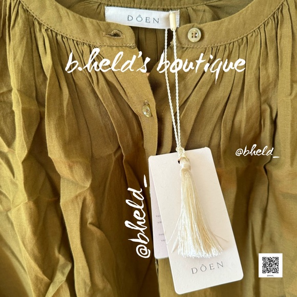 Dôen Jane Blouse in Pickle Green Organic Cotton Viscose Size XS Brand New NWT - Picture 3 of 10